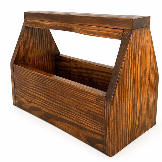 Handmade Wooden Garden Toolbox with Handle
