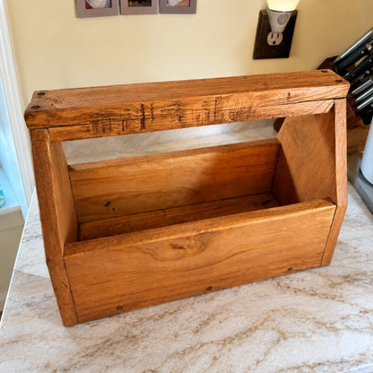 Handmade Wooden Garden Toolbox with Handle