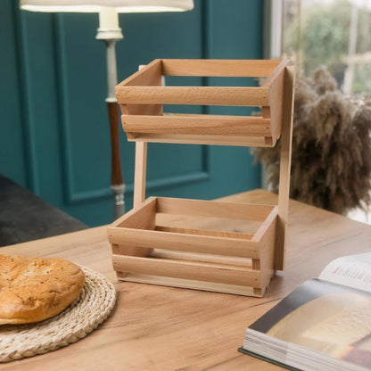 Handmade 2 Tier Wooden Plant Stand for Herbs & Indoor Plants