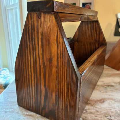 Handmade Wooden Garden Toolbox with Handle