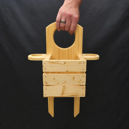 Handmade Wooden Garden Caddy with Ground Stakes